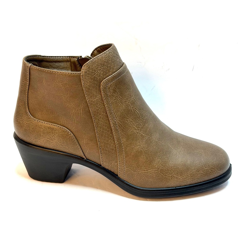 Easy Street Women's Langley Zipper Ankle Boots Taupe/Snake Size 8.5M NWT/BOX - Picture 6 of 10
